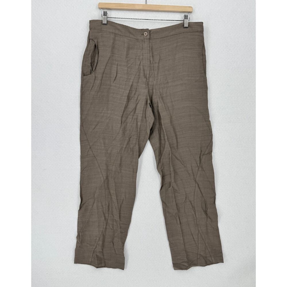Cannisse Womens Taupe 100% Linen Straight Leg Chino Pants Sz 4 US 10